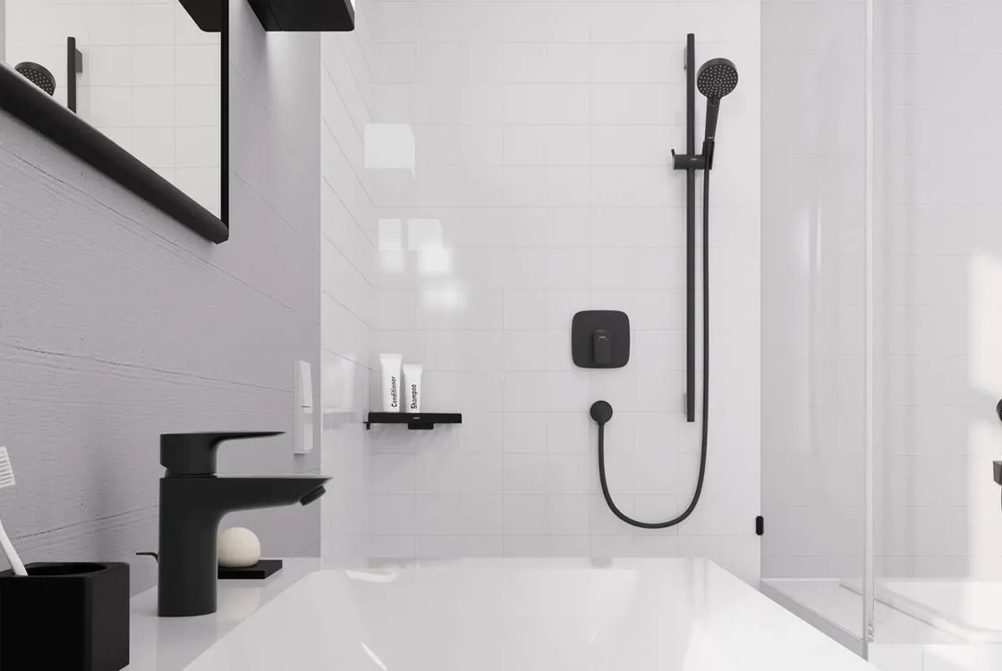 Шлангове під`єднання Hansgrohe FIXFIT E 1/2`, без клапану зворотнього току води, внутрiшня частина з латунi, чорний матовий Фото - 2