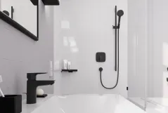 Шлангове під`єднання Hansgrohe FIXFIT E 1/2`, без клапану зворотнього току води, внутрiшня частина з латунi, чорний матовий Фото - 2
