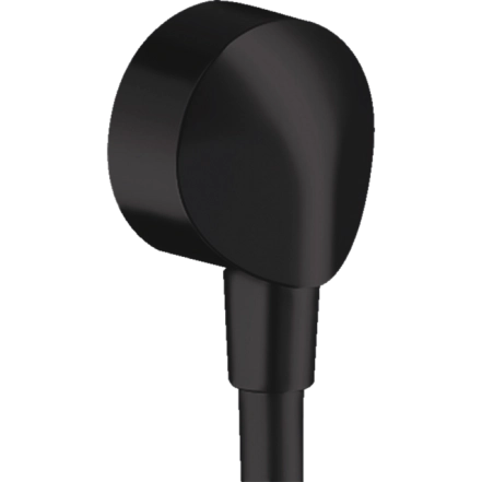 Шланговое подсоединение Hansgrohe FIXFIT E 1/2`, без клапана обратного тока воды, внутренняя часть из латуни, черный матовый