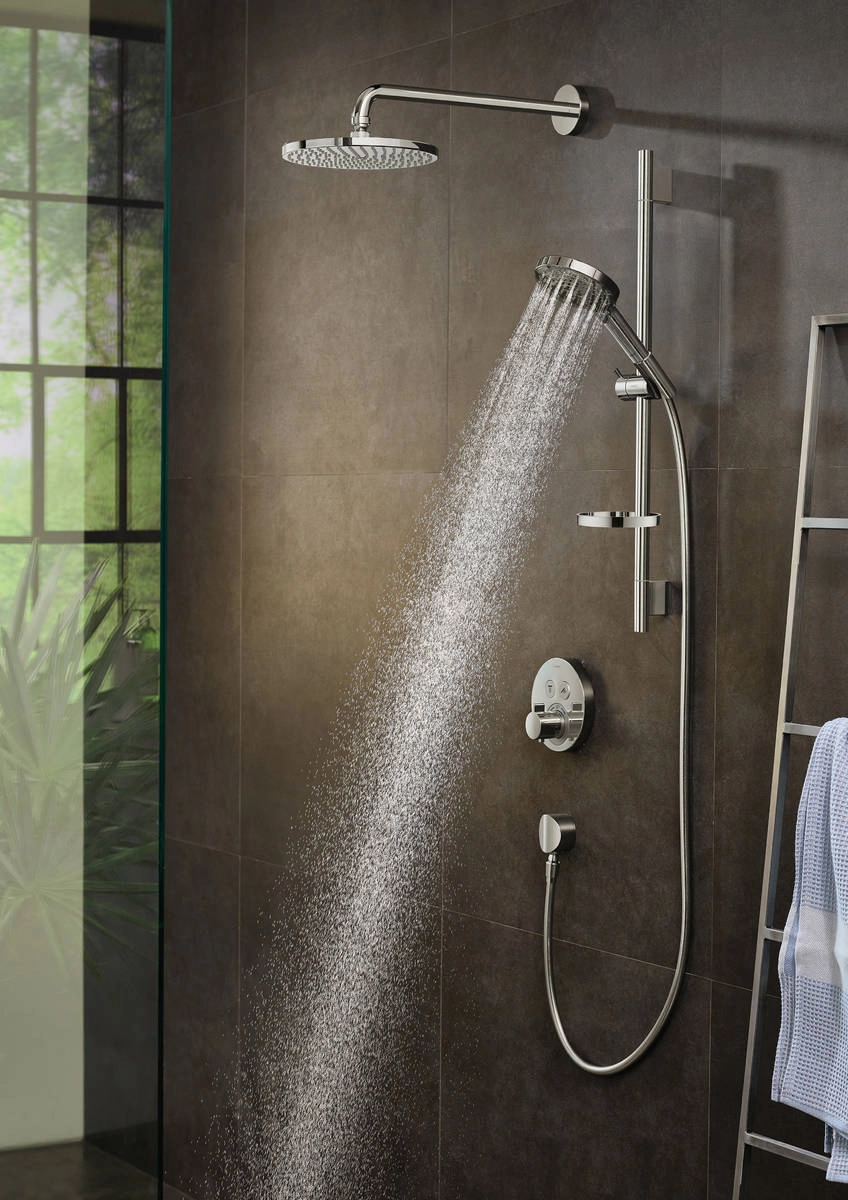 Верхній душ Hansgrohe Raindance S 240 1 jet, з тримачем, PowderRain, хром Фото - 1