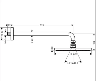 Верхній душ Hansgrohe Raindance S 240 1 jet, з тримачем, PowderRain, хром Фото - 2