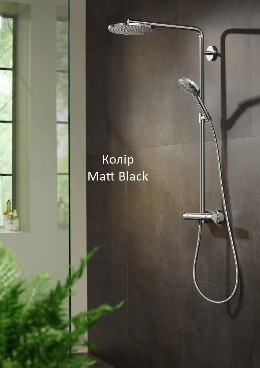 Душевая система с термостатом Hansgrohe Raindance Select S Showerpipe 240 1jet P, матовый черный Фото - 3