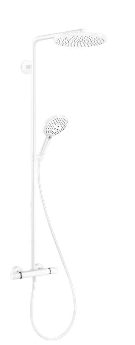 Душова система з термостатом Hansgrohe RAINDANCE SELECT S 240 1jet, PowderRain, бiлий матовий