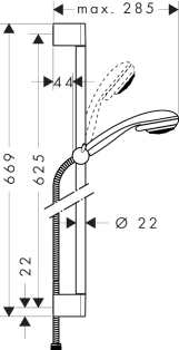 Душевая стойка Hansgrohe Unica Crometta хром (27614000) Душевая стойка Hansgrohe Unica Crometta хром (27614000) Фото - 1