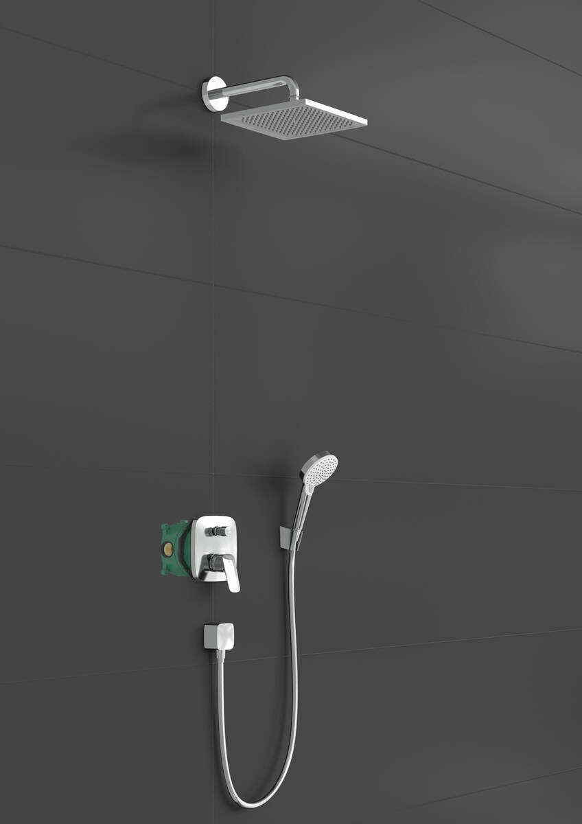 Душевая система с однорычажным смесителем Hansgrohe CROMETTA E 240, хром Фото - 1