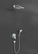 Душевая система с однорычажным смесителем Hansgrohe CROMETTA E 240, хром Фото - 1