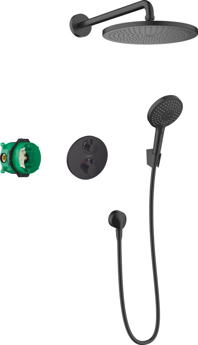 Душова система Hansgrohe Croma 280 Ecostat S з термостатом 27961670 чорний матовий