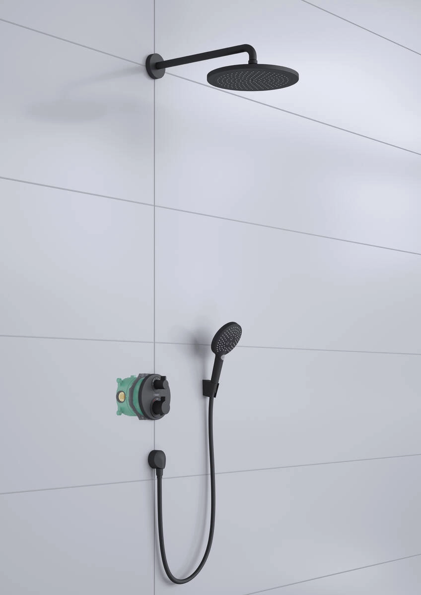 Душова система Hansgrohe Croma 280 Ecostat S з термостатом 27961670 чорний матовий Фото - 2