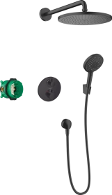 Душова система Hansgrohe Croma 280 Ecostat S з термостатом 27961670 чорний матовий
