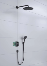 Душова система Hansgrohe Croma 280 Ecostat S з термостатом 27961670 чорний матовий Фото - 2