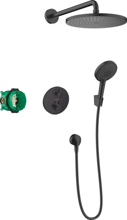 Душова система Hansgrohe Croma 280 Ecostat S з термостатом 27961670 чорний матовий