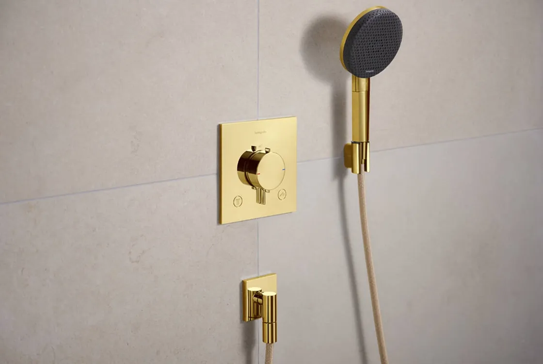 Шланговое соединение Hansgrohe FIXFIT FINE E, полированное золото Фото - 2