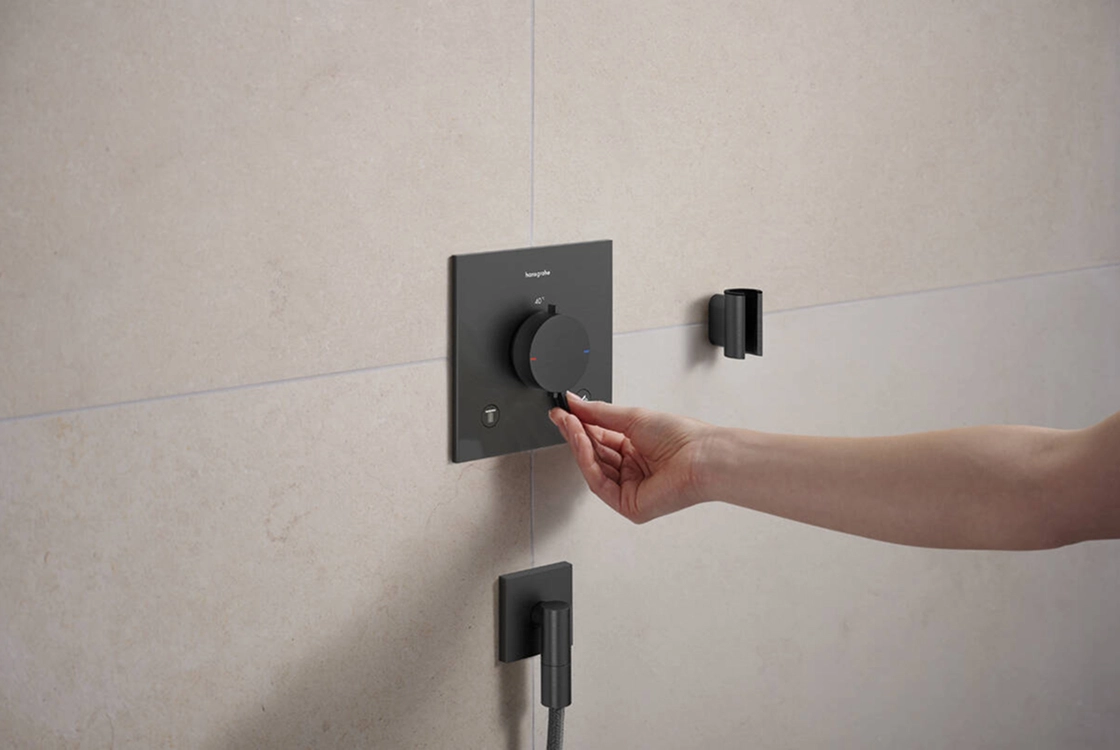 Душовий тримач Hansgrohe Porter FINE, шліфованний чорний/хром Фото - 2
