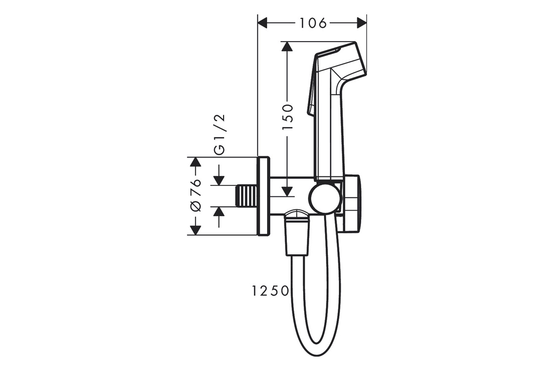 Гігієнічний душ Hansgrohe S EcoSmart (29230700) Фото - 1