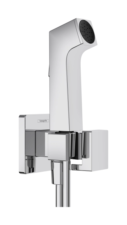Гигиенический душ Hansgrohe E, со шлангом 1,25 м и держателем для холодной воды Eco Smart, хром