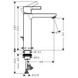 Змішувач для умивальника Hansgrohe Metris S 190 (31021000) Фото - 1