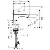 Смеситель для раковины Hansgrohe Metris 110 однорычажный, хром Фото - 1