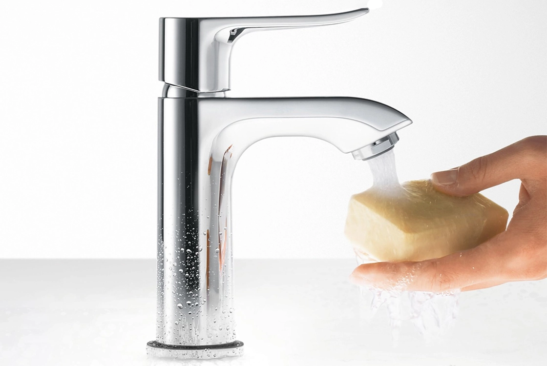 Смеситель для умывальника Hansgrohe Metris 100 без донного клапана, хром (31186000) Фото - 1