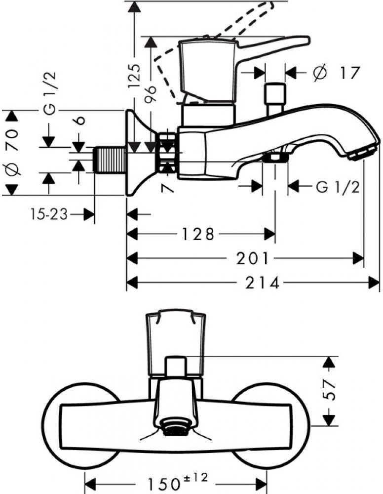 Смеситель для ванны Hansgrohe Metropol Classic (31340000) Фото - 1