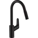 Смеситель для кухни Hansgrohe FOCUS 240, однорычажный, с выдвижным душем, матовый черный