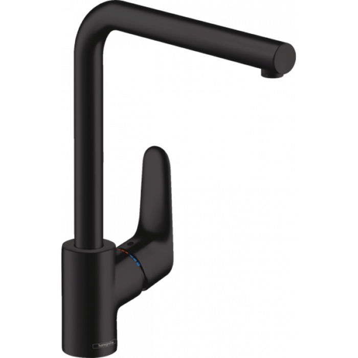 Смеситель для кухни Hansgrohe FOCUS 280, однорычажный, с поворотным изливом, черный матовый