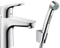 Змішувач для умивальника Hansgrohe Focus E 100 з гігієнічним душем, хром (31927000)