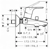 Смеситель для ванны Hansgrohe Focus (31940000) Фото - 1