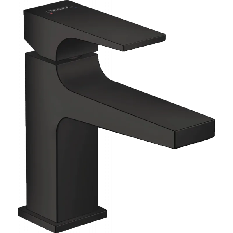 Смеситель для умывальника Hansgrohe Metropol 100 с донным клапаном push-open, черный матовый (32500670)