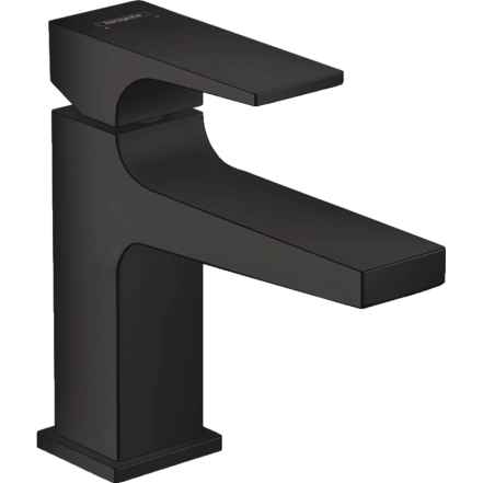 Змішувач для умивальника Hansgrohe Metropol 100 із донним клапаном push-open, чорний матовий (32500670)