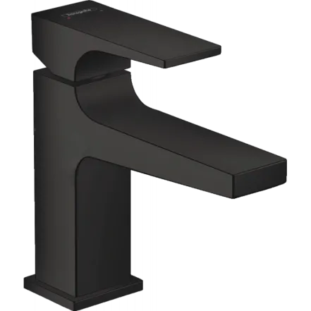 Смеситель для умывальника Hansgrohe Metropol 100 с донным клапаном push-open, черный матовый (32500670)