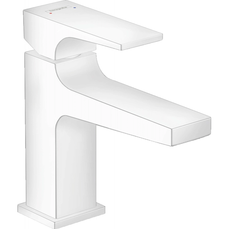 Смеситель для умывальника Hansgrohe Metropol 100 с донным клапаном push-open, белый матовый (32500700)