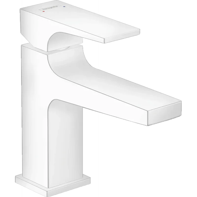 Змішувач для умивальника Hansgrohe Metropol 100 із донним клапаном push-open, білий матовий (32500700)
