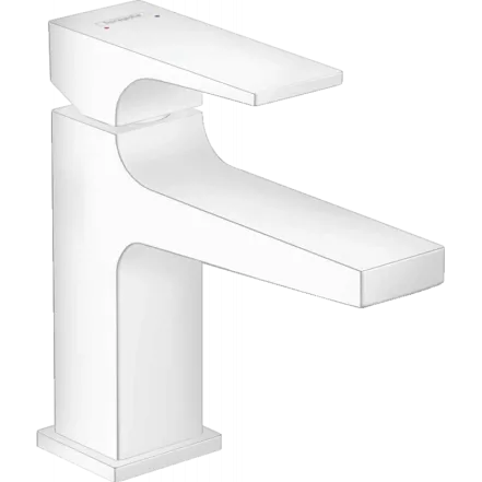 Змішувач для умивальника Hansgrohe Metropol 100 із донним клапаном push-open, білий матовий (32500700)