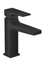 Смеситель для раковины Hansgrohe Metropol 110, однорычажный, со сливным клапаном Push- Open, матовый черный