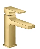 Смеситель для раковины Hansgrohe Metropol 110, однорычажный, со сливным клапаном Push-Open, полированное золото