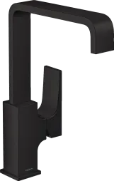 Змішувач для раковини Hansgrohe METROPOL, одноважiльний з донним клапаном push-open, чорний мат