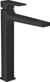 Змішувач для раковини Hansgrohe Metropol 260, одноважiльний, зi зливним клапаном Push-Open, для раковини у формi таза, матовий чорний