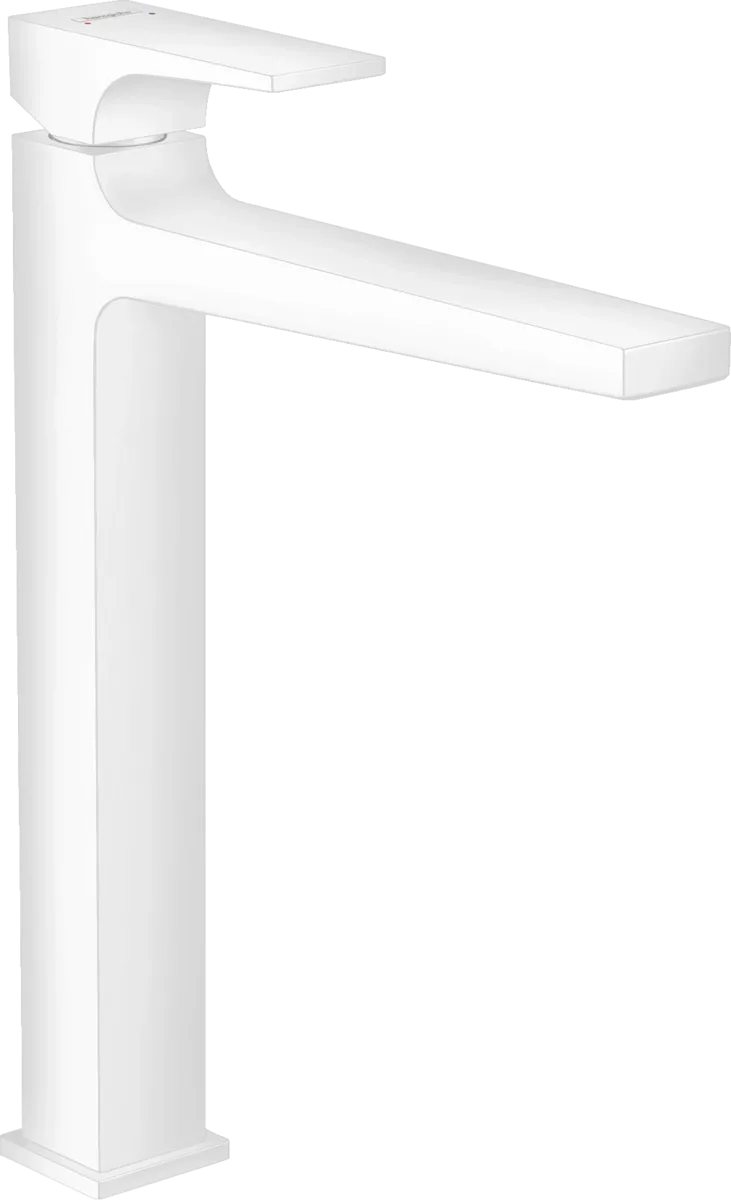 Змішувач для раковини Hansgrohe Metropol 260, одноважiльний, зi зливним клапаном Push-Open, для раковини у формi таза, матовий бiлий
