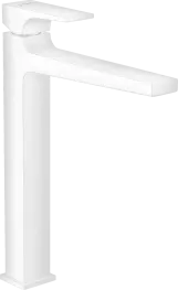 Змішувач для раковини Hansgrohe Metropol 260, одноважiльний, зi зливним клапаном Push-Open, для раковини у формi таза, матовий бiлий