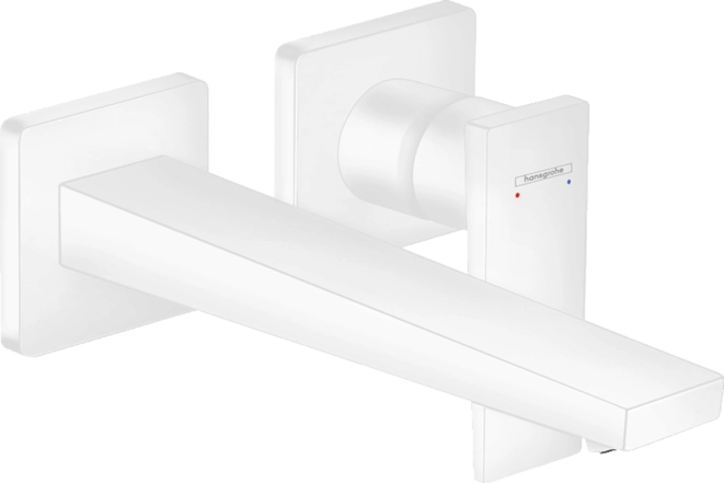 Смеситель для раковины Hansgrohe Metropol, однорычажный, излив 225 мм, скрытого монтажа, белый матовый