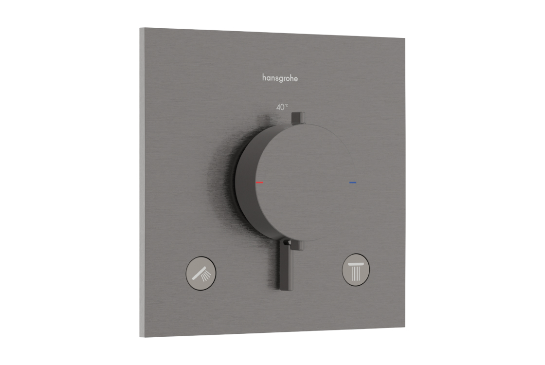 Термостат прихованого монтажу Hansgrohe Ecostat Comfort E для 2х споживачів, шліфованний чорний хром