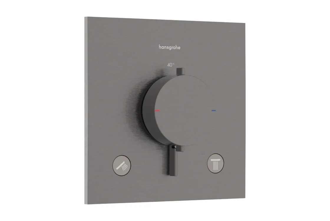 Термостат скрытого монтажа Hansgrohe Ecostat Comfort E для 2х потребителей, шлифованный черный хром