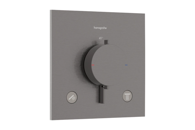 Термостат прихованого монтажу Hansgrohe Ecostat Comfort E для 2х споживачів, шліфованний чорний хром