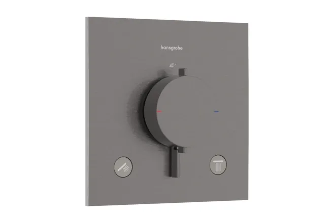 Термостат прихованого монтажу Hansgrohe Ecostat Comfort E для 2х споживачів, шліфованний чорний хром