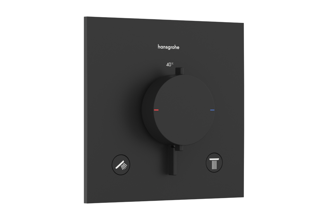 Термостат прихованого монтажу Hansgrohe Ecostat Comfort E для 2х споживачів, чорний матовий