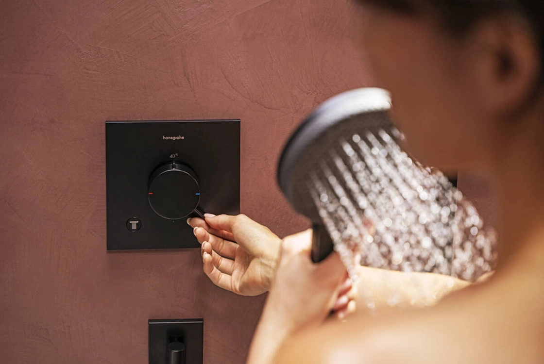 Термостат прихованого монтажу Hansgrohe Ecostat Comfort E для 2х споживачів, чорний матовий Фото - 2