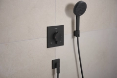 Термостат прихованого монтажу Hansgrohe Ecostat Comfort E для 2х споживачів, чорний матовий Фото - 1
