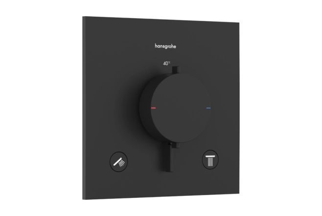 Термостат прихованого монтажу Hansgrohe Ecostat Comfort E для 2х споживачів, чорний матовий