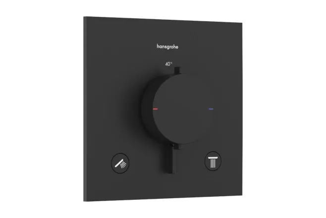 Термостат прихованого монтажу Hansgrohe Ecostat Comfort E для 2х споживачів, чорний матовий