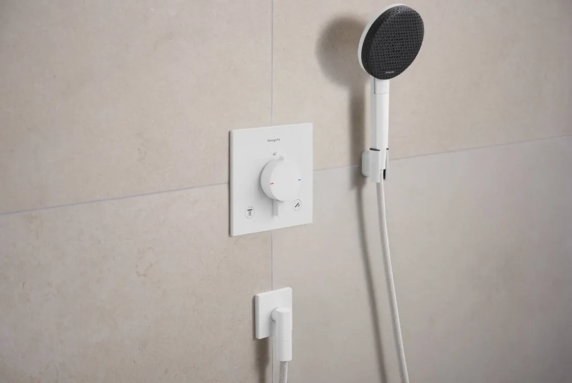 Термостат скрытого монтажа Hansgrohe Ecostat Comfort E для 2х потребителей, белый матовый Фото - 1